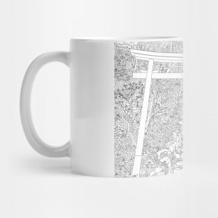 Secret path to the sacred forest - Line Art Mug